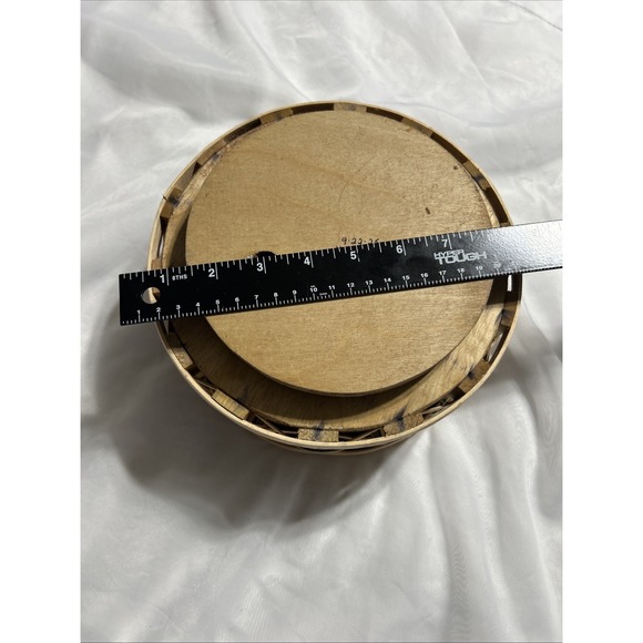 Lazy Susan Amish Handmade Wood Basket Weave Solid Wood Base 9" Diameter - Picture 7 of 7